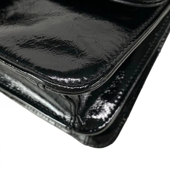 Auth CHANEL Luxury Line Black Patent Leather Handbag - Picture 3 of 16